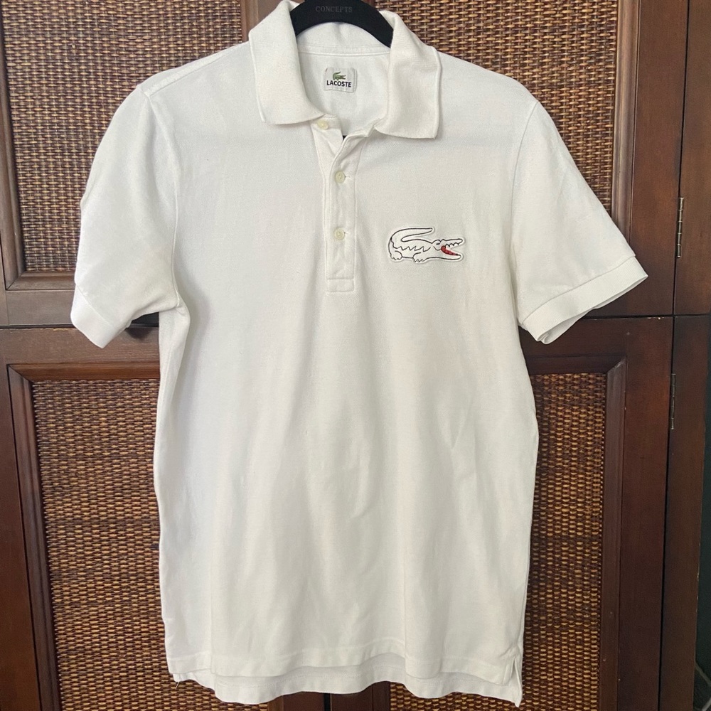Lacoste White on White Polo Size 2/XS